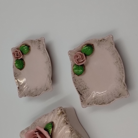 Vintage Made in Japan Ceramic jewelry trinket dish with lid and ring holders - Picture 3 of 11